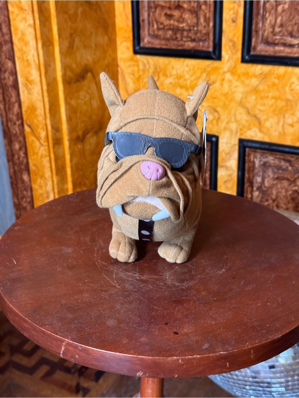 Homies Plush Bulldog Dog Toy in Tan with Sunglasses